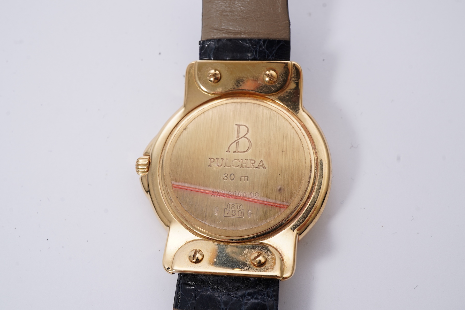A gentleman's early 2000's 18ct gold Bertolucci Pulchra Calendar Moonphase quartz wrist watch